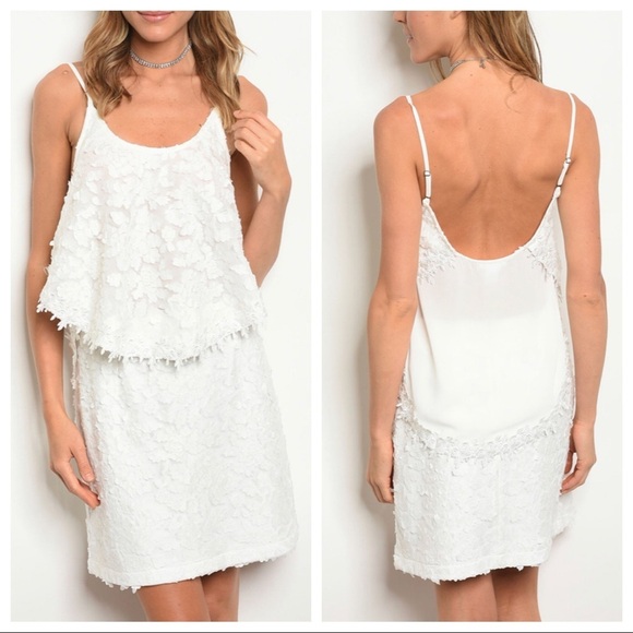 ESLEY white lacy top/skirt set - Picture 1 of 7